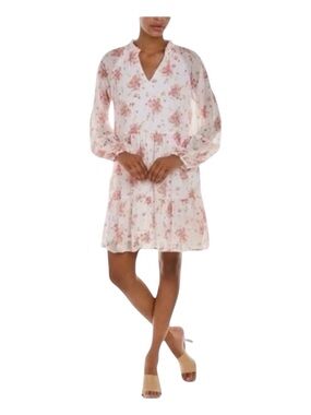 VINCE CAMUTO Long Sleeve Floral Mini Dress, Lined, Size XS.